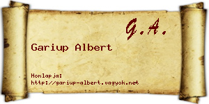 Gariup Albert névjegykártya